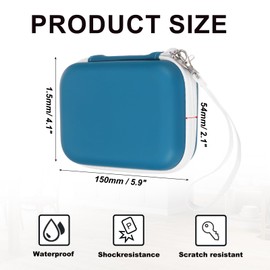 PATIKIL Label Maker Case for D30 D35 M02 Label Maker Machine, 2 Pcs EVA Travel Label Printer Case for Sticker Storage Holder Tape Paper Roll, Blue