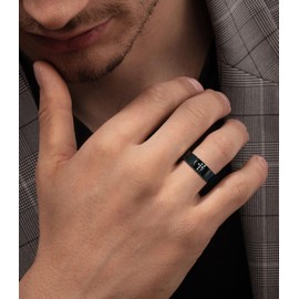 RGEMCY Cross Ring for Men Stainless Steel Christian Faith Cross Ring Anniversary Jewelry Gifts, Non-Precious Metal, Cubic Zirconia