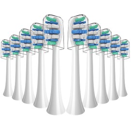 Cabezales de repuesto para cepillos de dientes eléctricos Phillips Sonicare con mangos de clic, paquete de 10, color blanco (azul, 1 unidad (paquete de 10)).