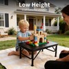 Bingyouth 2FT Small Camping Portable Table, Black Aluminum Frame, Adjustable