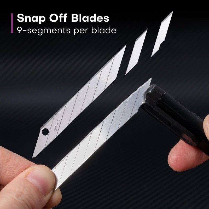 NEWISHTOOL 9mm Stainless Steel Blade, 30 Degree Snap Off Blades,