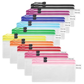 Sinzip 20 Pack Multicolored Zipper Mesh Pouch, Zipper Pencil Pouches Pen Bags, Multipurpose Travel Bags for Cosmetic School Office Supplies and Travel Accessories, 10 Colors (Assorted B)