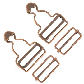 salbsever 2 Pairs Overall Buckles Replacement Metal Suspender Clips with Rectangle Buckle Overall Braces Buckles DIY Button No-Sew Accessories Adjustable for Overall Bib Pants Trousers Jeans Jacket