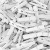 CleverDelights 1 3/8" White Mini Wood Clothespins - 50 Pack