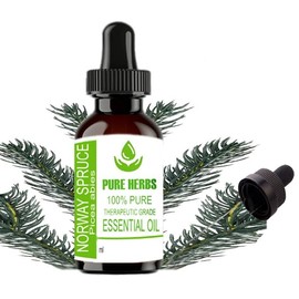 Generic Generic Pure Herbs Norway Spruce (Picea Abies) Pure & Natural Therapeautic Grade Essential Oil Plastic with Dropper 100ml, Not Aplicable
