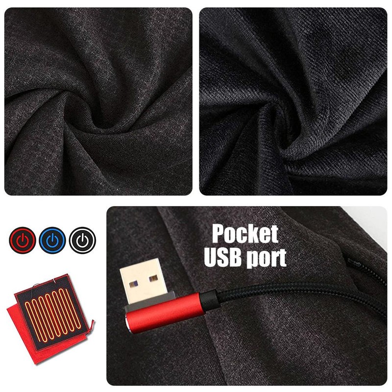 Heated Thermal Underwear for Men Women Temperature Adjustable Thermal Long