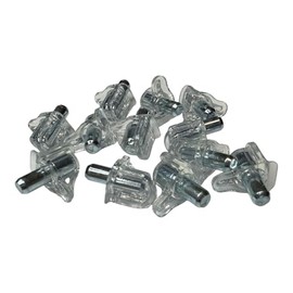 Pack of 12 Shelf Support Pegs - 5mm Clear Plastic Cabinet Shelf Pins for Book Shelves, Wardrobes, Furniture - Maximum Capacity 60 kg