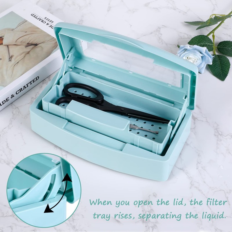 Gusnilo Barbicide Disinfectant Box Nail Art Tools Sanitizing Tray Disinfectant
