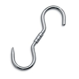 AUSONIA - 58350 Stainless Steel Reinforced S-Shaped Meat Butcher turnable Hook for Hanging 27x12 cm