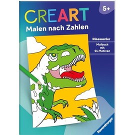 Ravensburger CreArt Malen nach Zahlen ab 5 Dinosaurier - 24 Motive