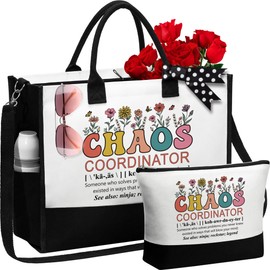 Christmas Coworker Gifts for Women Thank You Gifts, Boss Day Gifts Boss Lady, Chaos Coordinator Gifts for Office Nurse Teacher Employee Appreciation Gifts Birthday Farewell -Canvas Tote Bag Makeup Bag