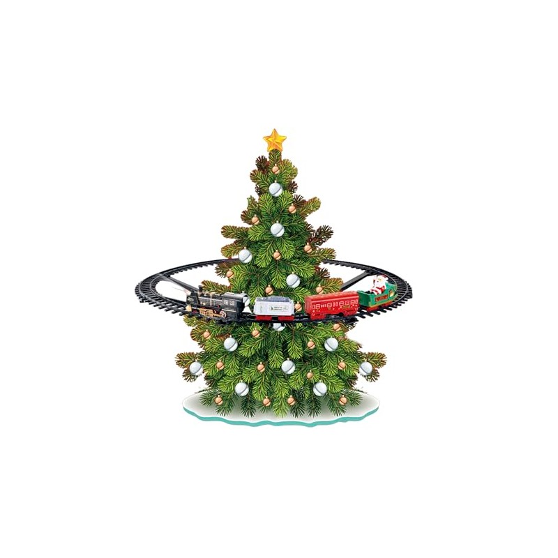 Tren Eléctrico para Árbol de Navidad, Luces y Sonidos, Decoración