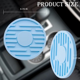 MEAJOO 2-Piece Car Cup Holder Insert – 2.75 Inch Non-Slip Drink Coaster, Universal Fit for Auto Cup Holders – Perfect for Coffee, Soda & Water Bottles (Blue)