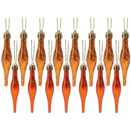 Christmas Concepts® Pack Of 15-8.5cm Droplet Baubles - Matte & Glitter Design - Christmas Baubles (Copper)