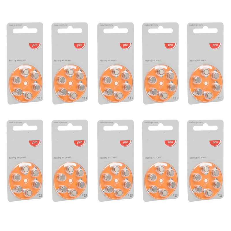 60pcs Long Lasting Power Hearing Device Battery Zinc Air Sound