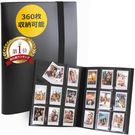 [革ICHI] Cheki Album Cheki Book Large Capacity Cheki File Instax Mini (Black/360 Sheets)