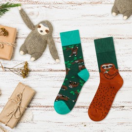 WARMVIN Funny Sloth Socks Cute Animal Pattern Socks Novelty Gift for Animal Lover,Unisex Socks for Men Women Teens