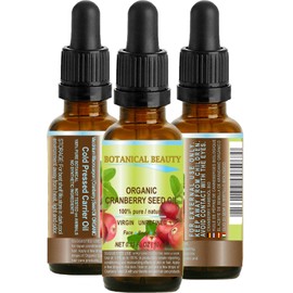 ORGANIC CRANBERRY SEED OIL 100% Pure/Natural/Undiluted/Virgin. 0.33 fl.oz -10 ml. Skin, Body, Hair and Nail Care.