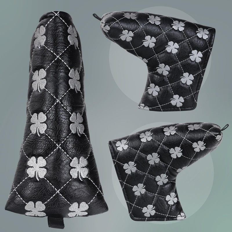 Golf Blade Putter Club Head Cover Pingtype Magnetic Black PU