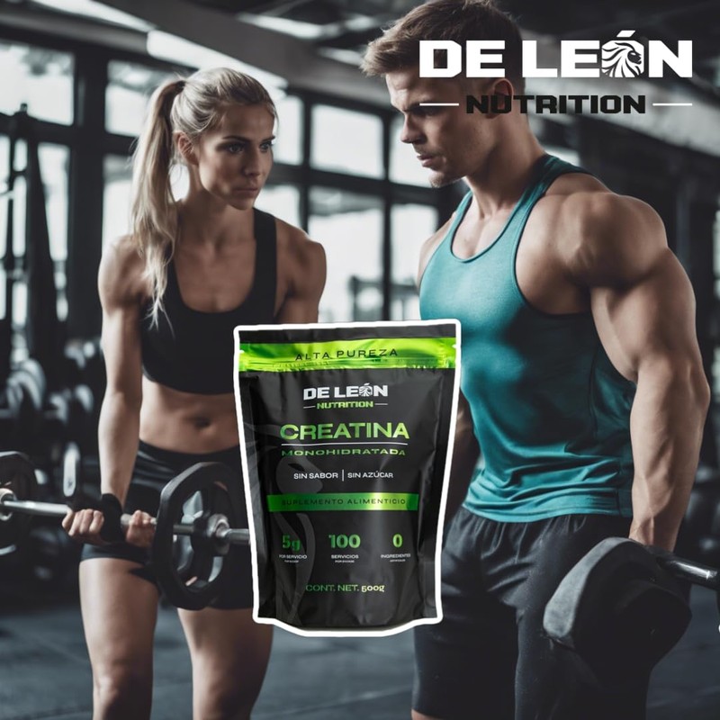 Creatina Monohidratada sin Sabor ni Azúcar de De Leon Nutrition,