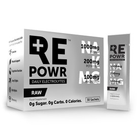 REPOWR Daily Electrolytes - RAW Unflavoured | Sugar-Free Electrolyte Powder Sachets | Hydration for Healthy Diets, Fasting and Exercise | 30 Sachets