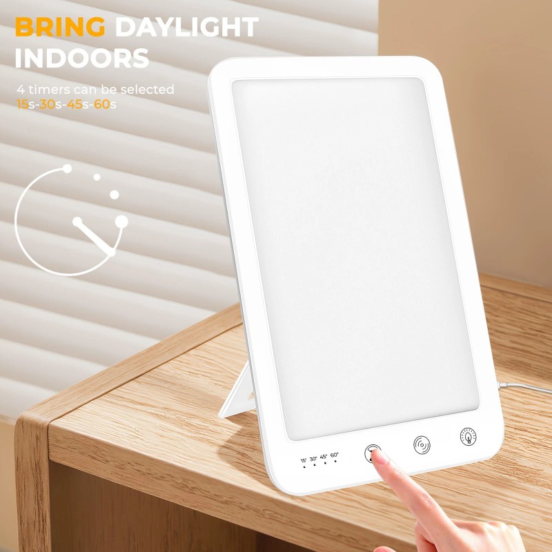 YEVYO 10,000 Lux Light Therapy Lamp with 3 Timing &