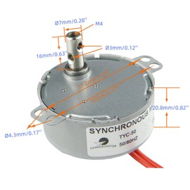 CHANCS TYC-50 Synchronous Motor 110V AC 29/35RPM CW/CCW Gear Motor 4W Small Motor for Electric Fireplace