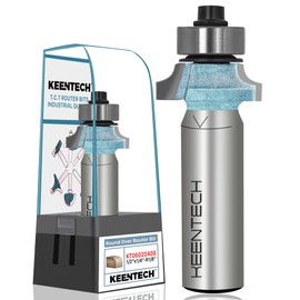 KEENTECH Round Over Router Bit, 1/2" Shank, Non-Stick Coating, Edge Forming Router Bit for Wood, Corner Rounding(1/2 Inch Shank , 3/4 Inch Diameter , R1/8 Inch Radius)