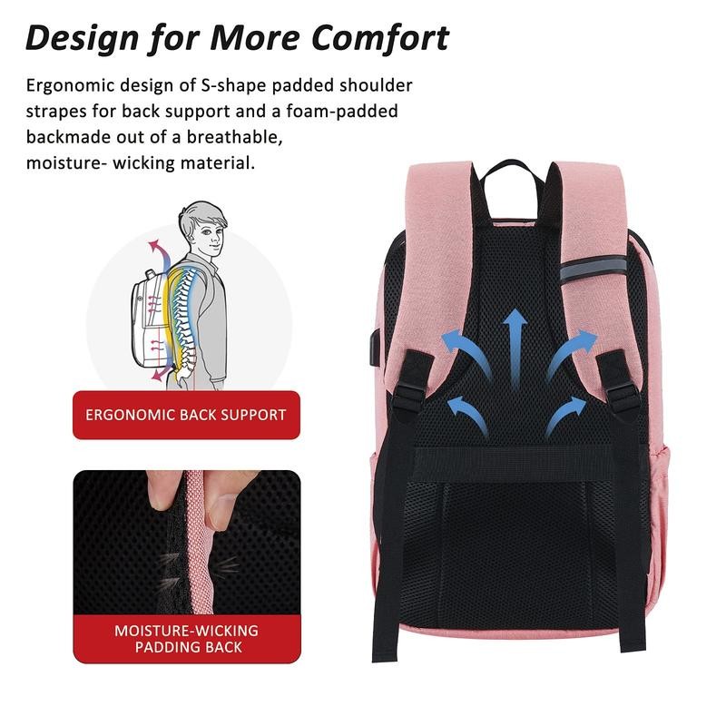 MAXTOP Laptop Backpack with USB Portand-ldeal for College, Work, Nursing,