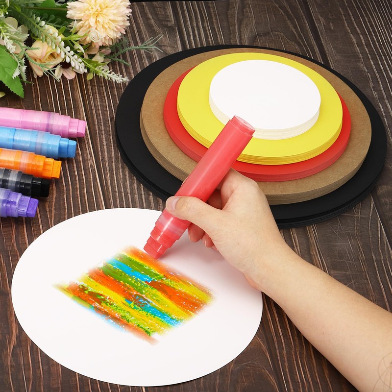 PATIKIL 4inch Circle Card Stock, 36Pcs Round Shape Cutouts Paper