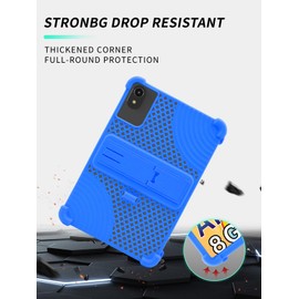 Case for ApoloSign EP1095T Tab Tablet 11 inch,WUNIAK Hollow Back Design Heat Dissipation Shockproof Lightweight Adjustable Kickstand Silicone Shell&Kids Friendly Soft Case,Sky Blue