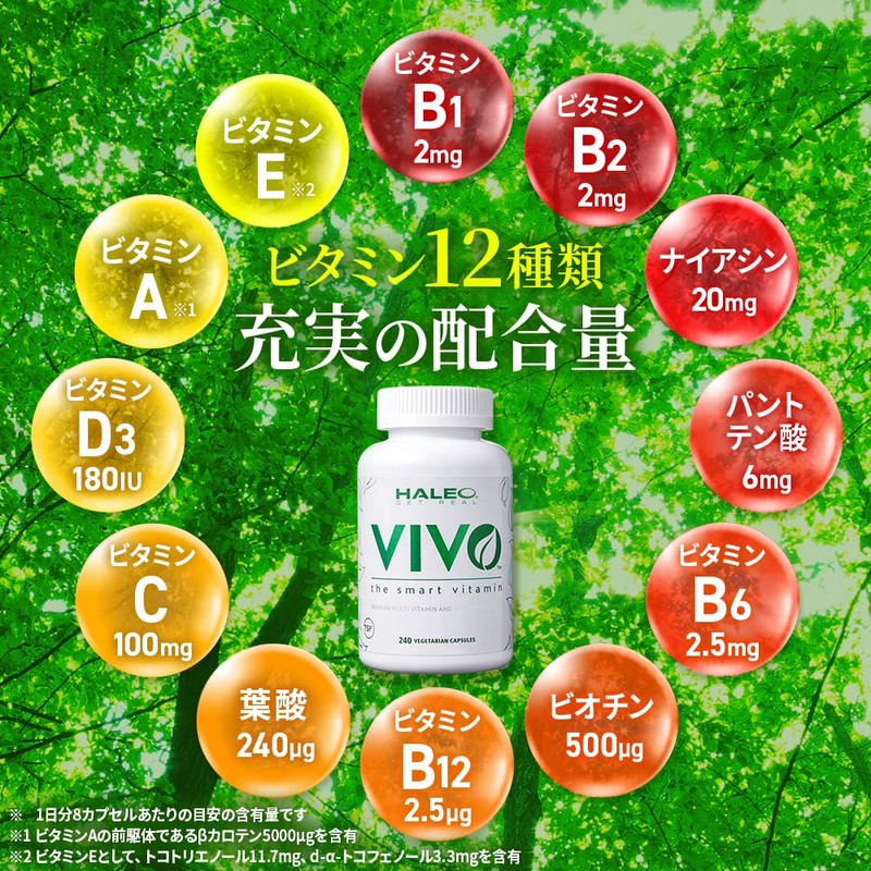 HALEO Multivitamin & Minerals VIVO Naturally Derived Ingredients 32 Types
