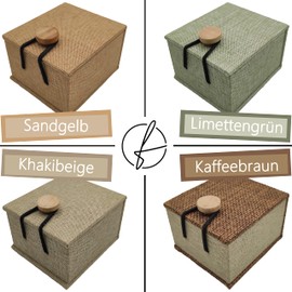 fablano Linen Ring Box – Ring Box Modern Colours – Ring Box Engagement Ring Box Wedding Suitable for All Rings – Ring Box Wooden Closure – Ring Box Ring Box Wedding Wood