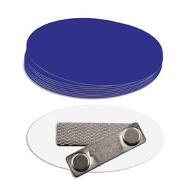 Oval Name Badge Blanks with Magnet - 10 Pack (Blue)
