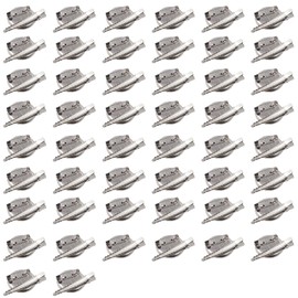 50 Pcs Silver Brooch Clasp Pins 30mm Metal Safety Pins Blank Round Tray with Alligator Clip and Pin for DIY Corsage, Name Tags, Jewelry Making