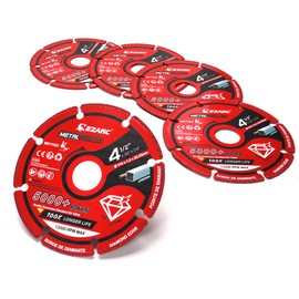 EZARC 4 1/2 Cut Off Wheels, Carbide Cutting Wheel, Angle Grinder Cutting Disc on Wood & Nails, Plaster, Plastics, 5Pack, Red