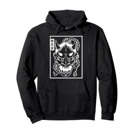 Japanese Demon Hannya Oni Mask Japanese Mask Japan Art Pullover Hoodie
