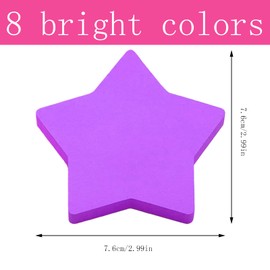 Sticky Notes, 560 Sheets Pentagram Shaped Self Sticky Notes Pad, 8 Colors Bright Post Stickies, Super Sticky Notes Pad, Colour Sticky Notes for Office Home School Meeting(76mmx76mm)