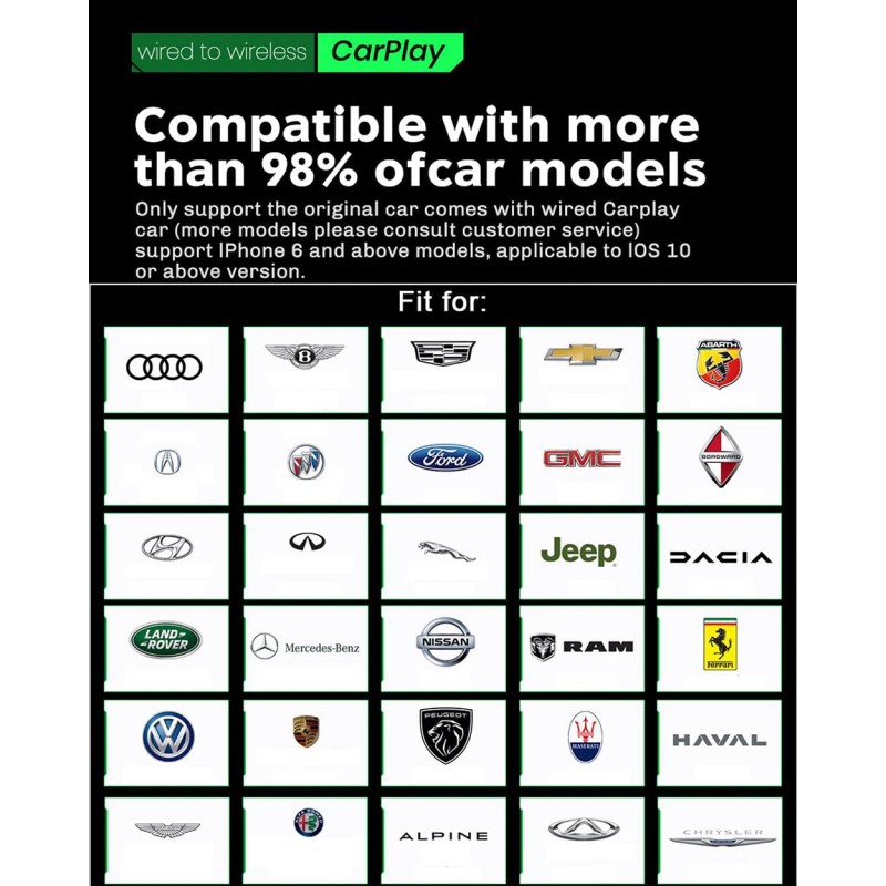 MMB Wireless Carplay Smart Ai Box, Wired to Wireless Adapter