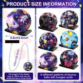 TZQFROCE Astro Jump Ball Pack of 6 Space Ball Moon Ball Jumpball Kids Mini Jumper Ball Bouncy Balls Toy Gifts for Children Outdoor Interactive Toy for Stress Relief