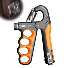 Mucpad Grip Strength Trainer, 2025 New Adjustable Resistance Forearm Strengthener, Hand Exercisers for Strength for Athletes and Injury Recovery, Hand Grips Strengthener with Digital Counter (Orange)