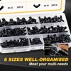 Siptenk Black SAE Wing Nuts 125PCS, #6-32#8-32#10-24 1/4"-20 3/8"-16 5/16"-18
