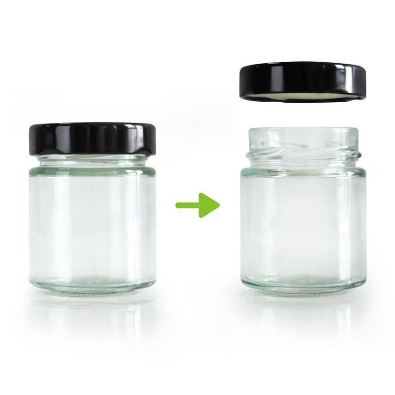 GPK4ALL 5oz Glass Jar with Metal Lids, Pack of 12