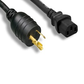 Kentek 10 Feet Ft NEMA L6-20P to IEC-60320 C13 Power Cable 14 AWG 15A/250V SJT Locking for Network, Data Center