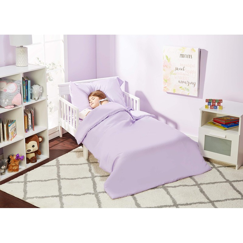 EVERYDAY KIDS 4 Piece Toddler Bedding Set - Includes Comforter,
