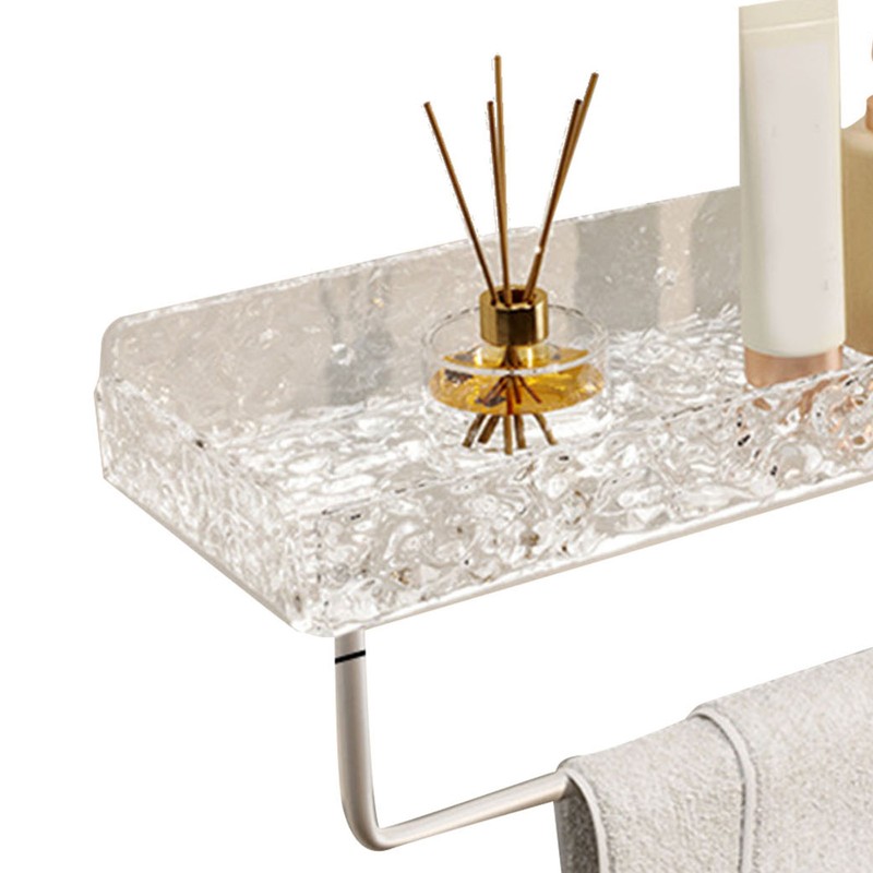 Bathroom Shelves Acrylic Space Saving Hole Free Floating Wall Mounted