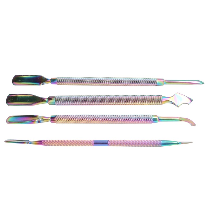 4pcs Stainless Steel Nail Cuticle Pusher Cuticle Trimmer Remover Set