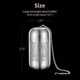 BOMANSI BOMS 316 Stainless Steel Tea Infuser Reusable Tea Steeper Extra Fine Mesh Tea Infuser Tea Strainer for Loose Leaf Tea Spices and Seasonings (Big)