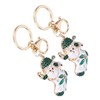 2Pcs Santa Keychain Pendant Cute Stylish Fahionable Decorative Hanging OrnamentsGreen