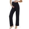 Joyaria Womens Soft Bamboo Viscose Maternity/Pregnancy/Pregnant Long Pajama/Pj Pants/Bottoms Petite(Black,Small)